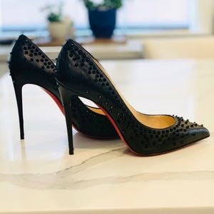 Christian Louboutin Black Escarpic Napa Shiny Heel